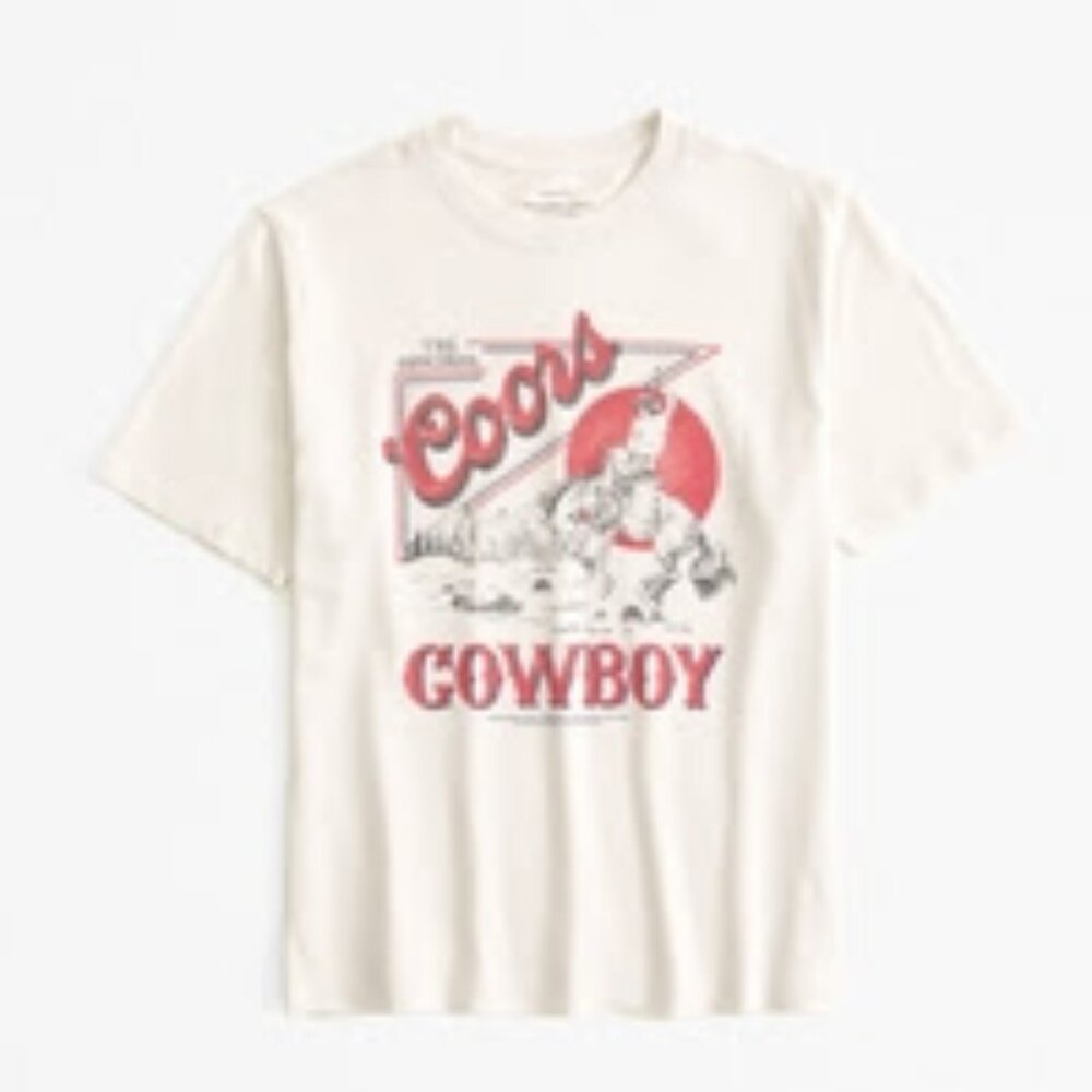 Abercrombie and Fitch Short-Sleeve Coors Light Cowboy Graphic Tee Relaxed
